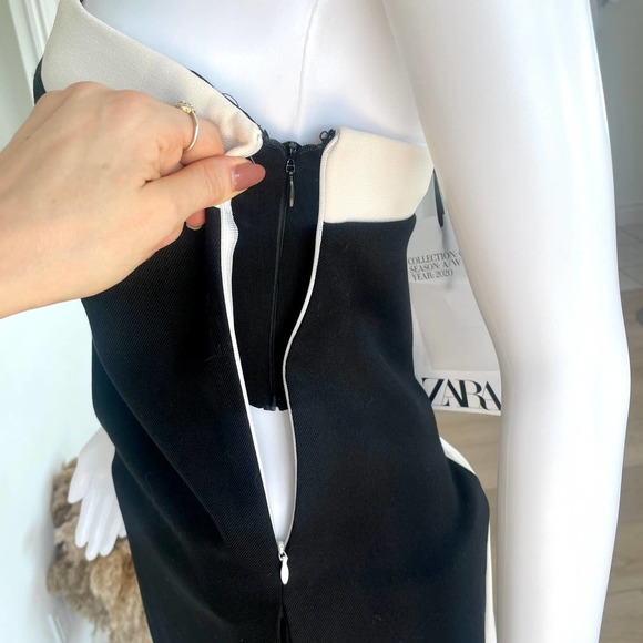 ZARA LIMITED EDITION WOOL BLEND COLORBLOCK MIDI DRESS - Picture 15 of 15